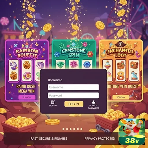 Ilustração de Experimente os Slots do 38v com Recompensas VIP Incríveis